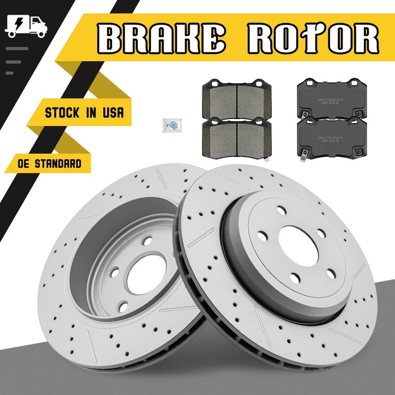 350mm Rear Drilled Disc Rotors Brake Pads For Jeep Grand Cherokee Dodge Durango