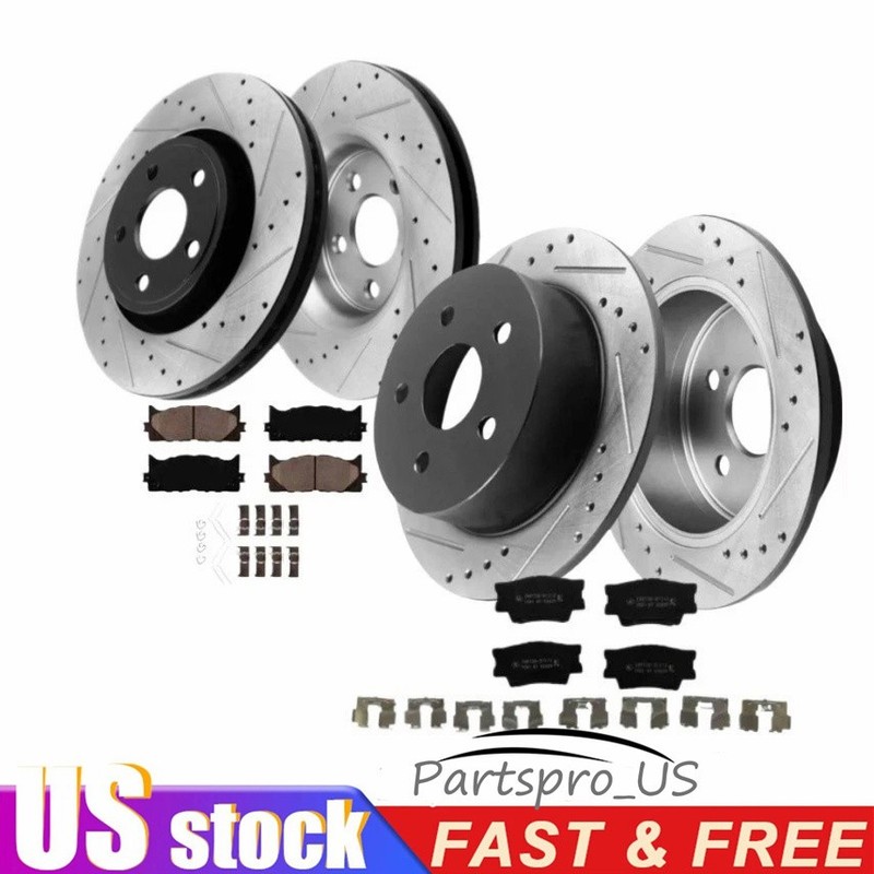 Front Rear Drilled Rotors Brake Pads for 2011-2020 Grand Durango Dodge Cherokee