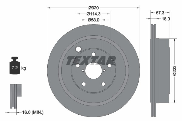 Textar 92255903 Brake Disc for Subaru gallery