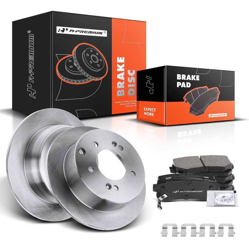 Disc Brake Rotor and Ceramic Brake Pad Rear for Hyundai Tucson 10-15 Elantra Kia