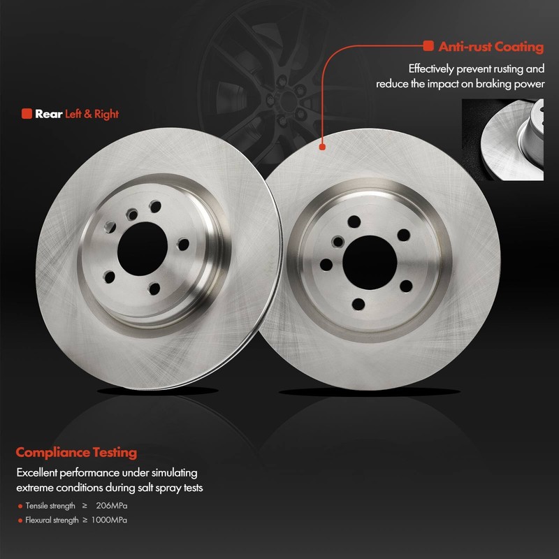 6x Rear Disc Brake Rotors & Ceramic Brake Pads for BMW 750i 2009-2015 Alpina B7 gallery