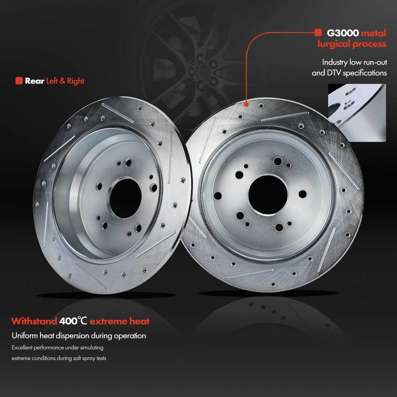 Rear Drilled Disc Brake Rotor & Brake Pads for Honda CR-V 05-16 Acura RDX 10-18 gallery
