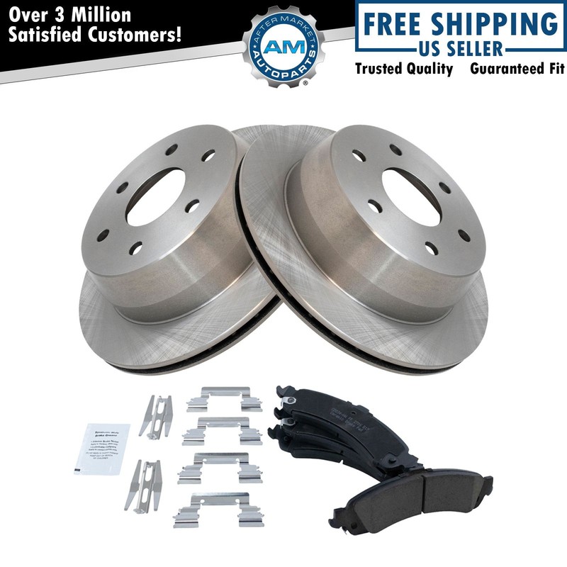 Rear Brake Pad & Rotor Kit Ceramic Fits Chevrolet GMC