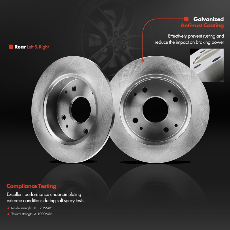 Rear Disc Brake Rotors & Ceramic Brake Pads for Acura CL 1998-1999 Honda 2.3L gallery