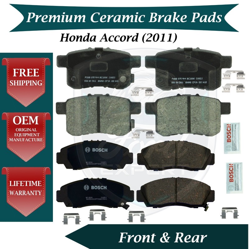 Bosch OEM Front & Rear Ceramic Brake Pads Kit For 2011 Honda Accord 9 Yr Warrant
