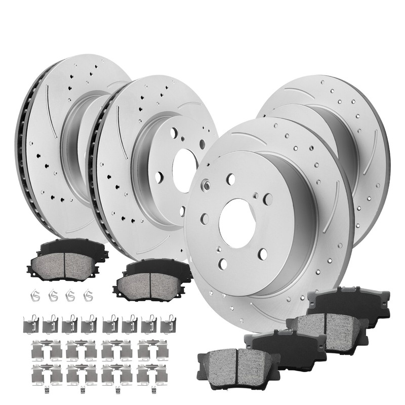 275mm Front + 281mm Rear Disc Rotors Brake Pads for TOYOTA RAV4 2014 2015-2018