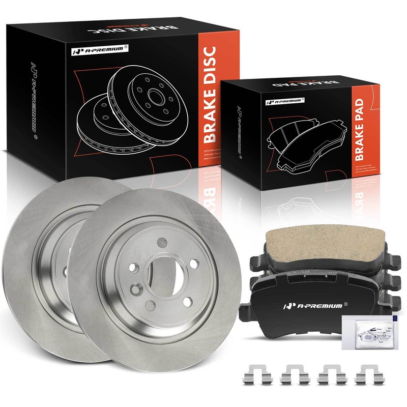 6pcs Disc Brake Rotor & Ceramic Brake Pads Rear for Volvo S60 11-18 S80 V60 XC70 gallery