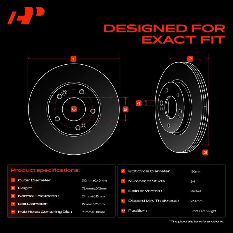 A-Premium Front Side Disc Brake Rotor for BMW 320i 2013-2018 228i 230i 323i 328d gallery