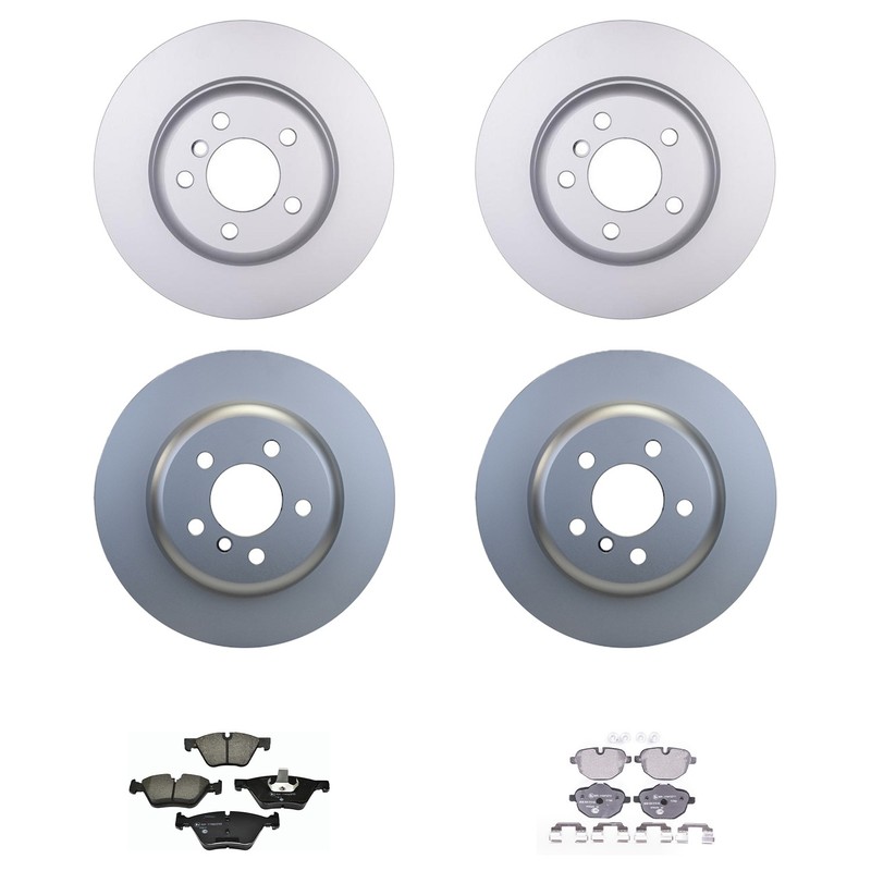 Hella Front Rear Rotors Low-Met Disc Brake Pad Kit For F10 528i xDrive Base
