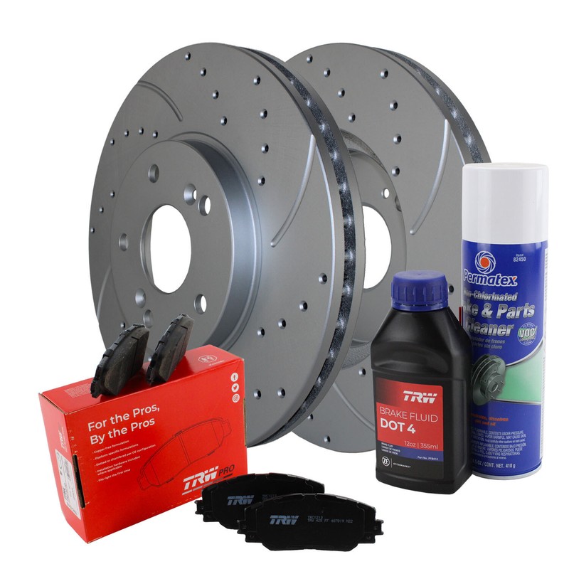 Front Brake Kit 300mm Drilled Disc Rotors TRW Pro Ceramic Pads For Accord Manual