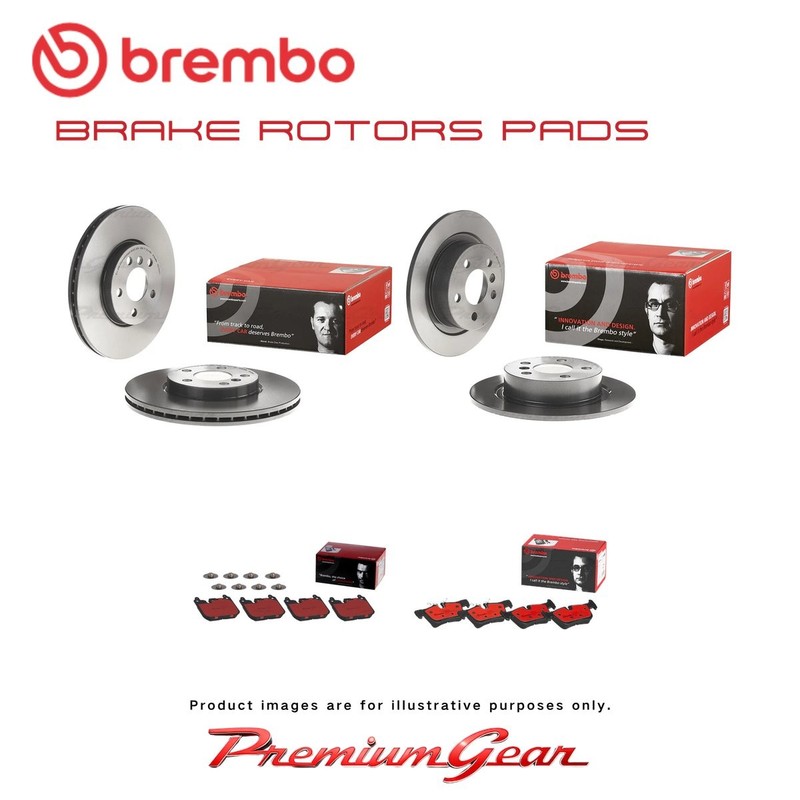 Front+Rear Brembo UV Coated Disc Rotors+NAO Brake Pads for Mini Mini F57 15-24