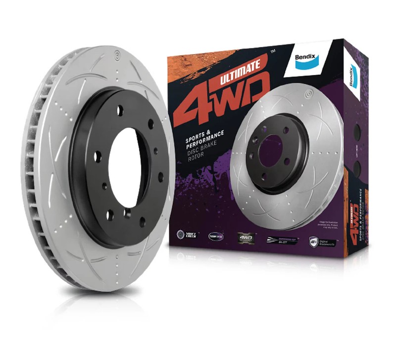 Bendix Front Slotted and Dimpled Brake Rotors for Mitsubishi Pajero NS NT NW NX