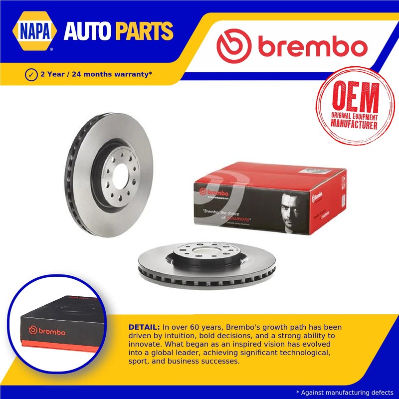 2x Brake Discs Pair Vented fits FIAT TIPO 356, 357 1.6D Front 2015 on 281mm Set