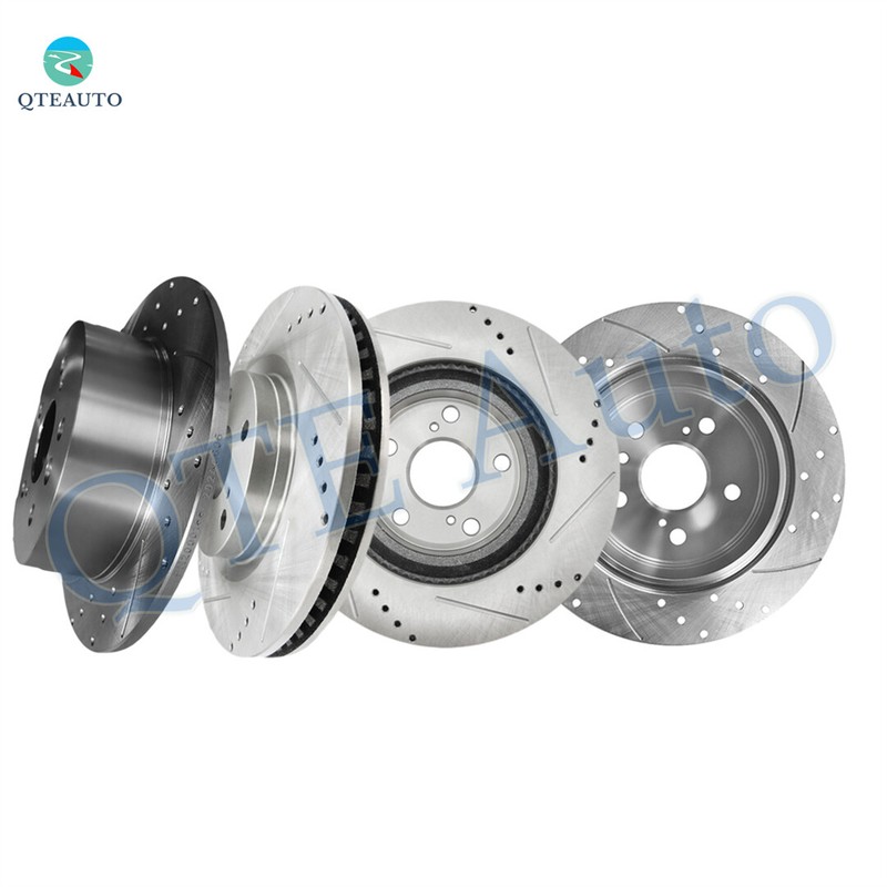 4 Front 296mm-Rear 281mm Drilled Slotted Brake Rotors For 2007-2011 Toyota Camry