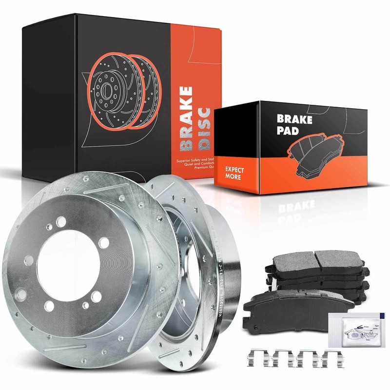 New Drilled Brake Rotor & Pad for Dodge Avenger Chrysler Sebring Mitsubishi Rear
