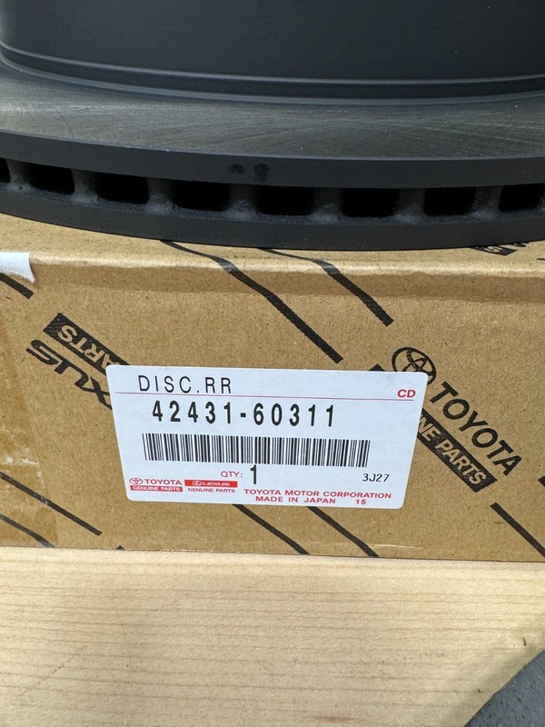 2010-2022 LEXUS GX460 GENUINE OEM REAR BRAKE ROTORS AND TCMC BRAKE PAD KIT gallery
