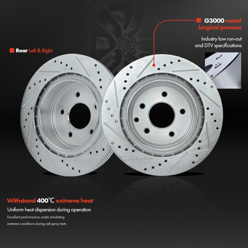 Rear Drilled Rotors for Nissan 350Z 370Z Maxima INFINITI EX35 EX37 G25 G35 M35 gallery