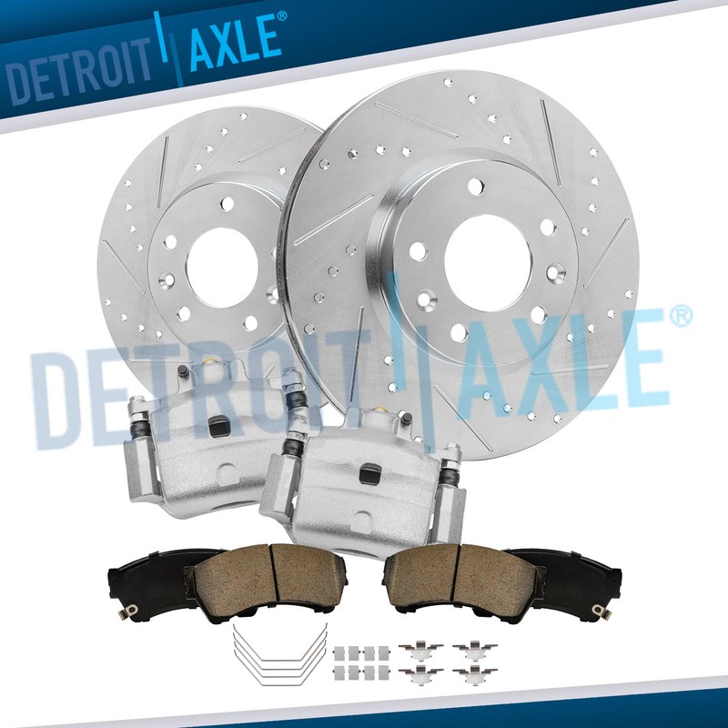 Front Drilled Rotors Calipers Brake Pads for 2006 – 2012 Ford Fusion Lincoln MKZ