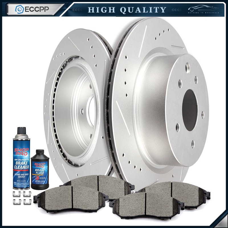 Rear Ceramic Brake Pads Rotors For Infiniti EX35 G25 M35 Q40 Nissan 350Z Maxima