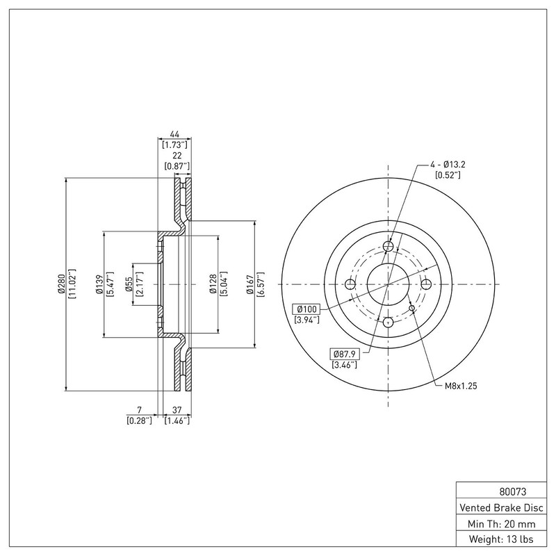 DFC 600-80073 Premium Vented Front Brake Rotor for 2016-2025 Mazda Miata MX-5 gallery