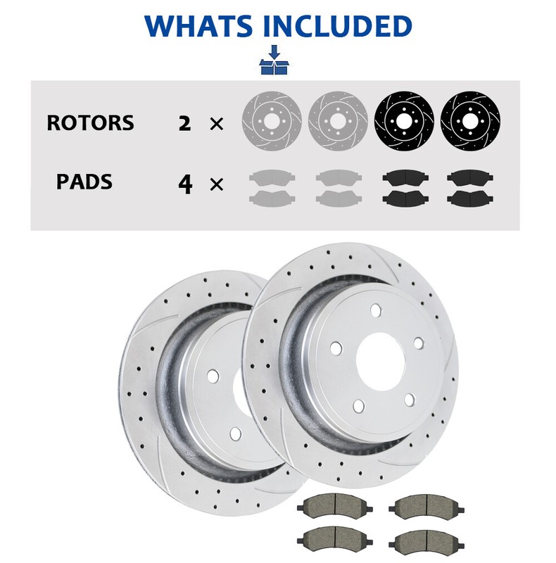 352mm Rear Brake Rotors Pads Kit Fit for RAM 1500 2005 2006 2007-2010 2011-2018 gallery
