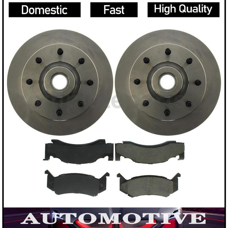 Front Brake Pad Set Brake Rotors Fits Dodge B250 3.9L 5.2L 5.9L