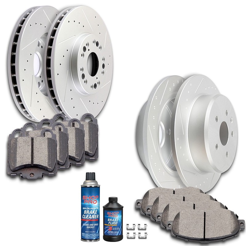 Fits Lexus GS300 GS400 GS430 IS300 SC430 Front & Rear Slot Brake Rotors And Pads