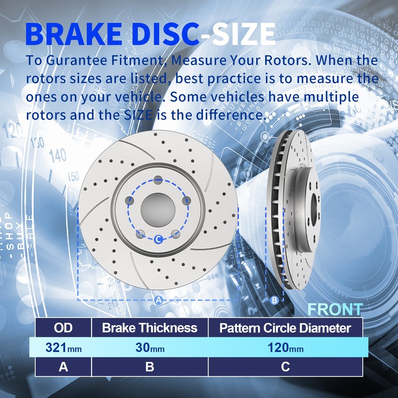 Front Brake Rotors and Pads for Chevrolet Equinox 2010-2017 All Models Slotted gallery
