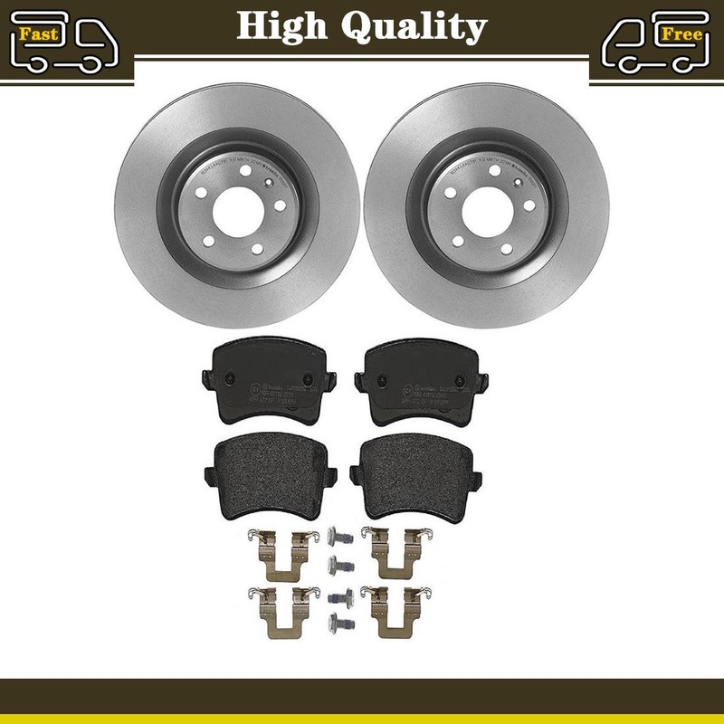 Rear Brake Pads and Disc Rotors Set Fits Audi Q5 3.0L 2.0L Audi S4 3.0L