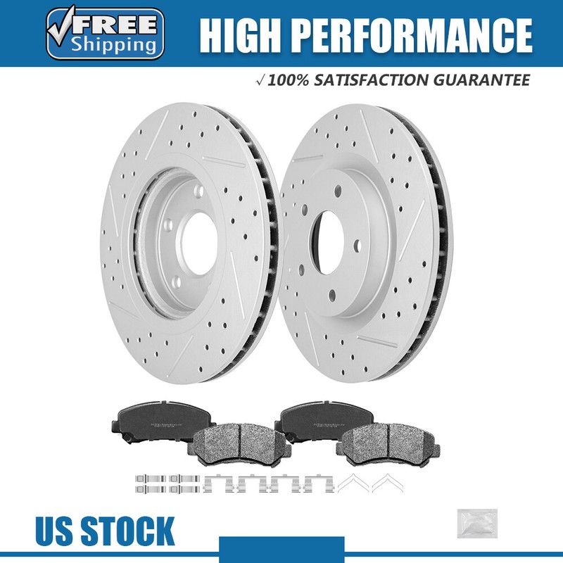 Front Disc Brake Rotors + Brake Pads Kit for 2008 2009 2010 – 2013 Nissan Rogue