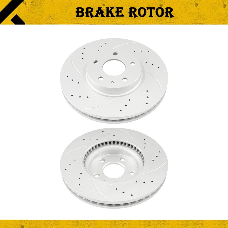 2x Front Drilled For Ford Fusion 2013-2020; Lincoln MKZ 13-16 54196 Brake Rotors