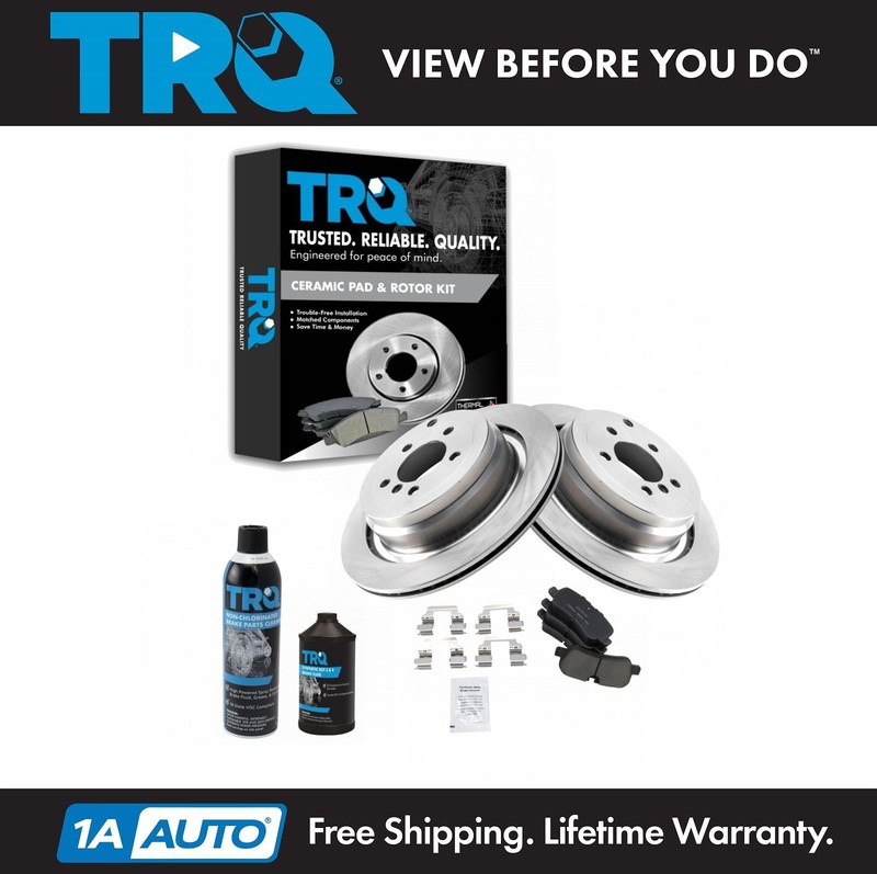 TRQ Brake Pads Rotors Cleaner & Fluid Kit Fits 2006-2009 Land Rover Range Rover