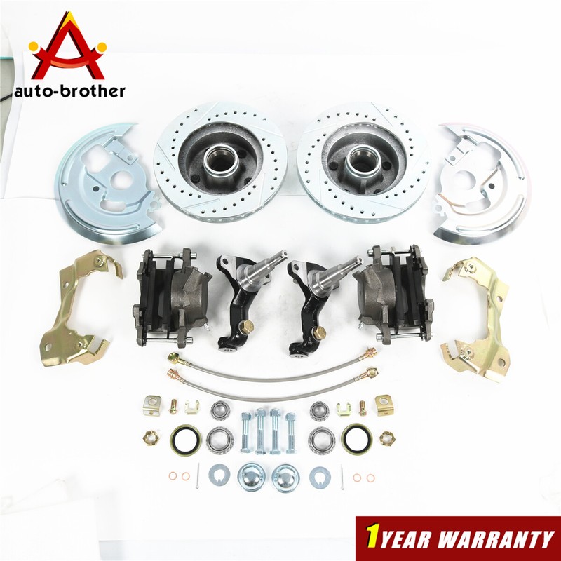 For 1964-72 GM A, F, X Body Disc Brake Conversion Kit 9" Booster Drilled Rotors gallery