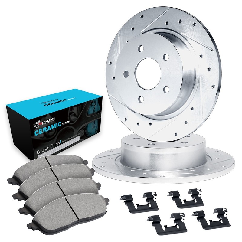 WGWH1-54088 R1 Concepts 2-Wheel Set Brake Disc and Pad Kits Rear for Ford 01-02 gallery