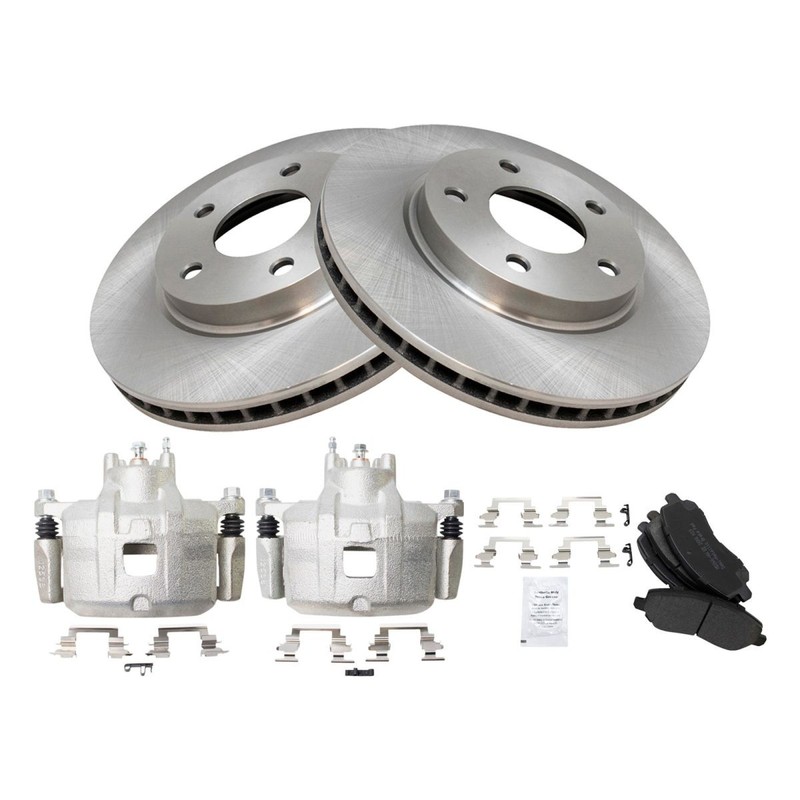 TRQ Front Brake Calipers Pads & Rotors Fits 2007-2012 Dodge Caliber gallery