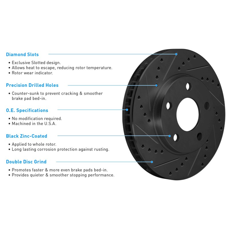 R1 Concepts Whuh2 59063 R1 Brake Rotors D S Black W Optimum Oe Pads Hdw gallery