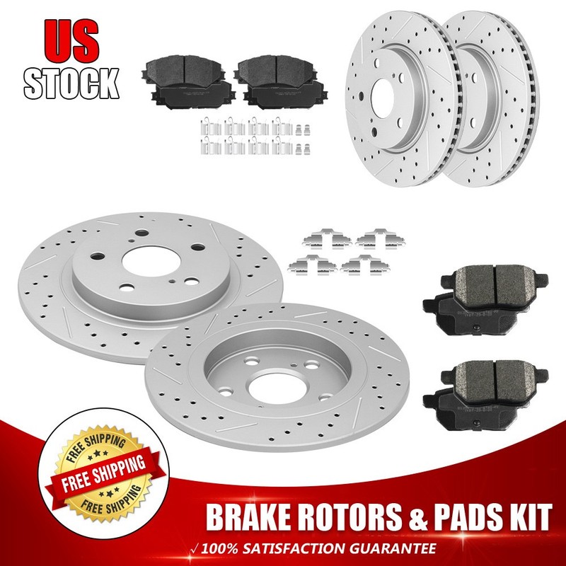 Front & Rear Brake Rotors Ceramic Pad For Scion XB 2008 2009 2010 2011 2012-2015