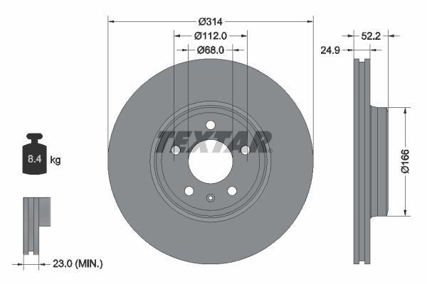 Textar Front Discs & Brake Pads Braking Service Kit Fits Audi A4 A4 Allroad A5 gallery