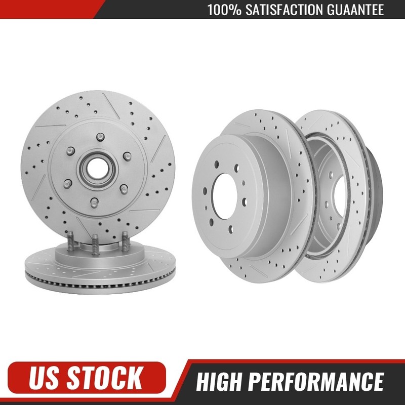 Front & Rear Disc Brake Rotors for RWD 6 Lugs 2004-2008 Ford F-150 Lobo Mark LT