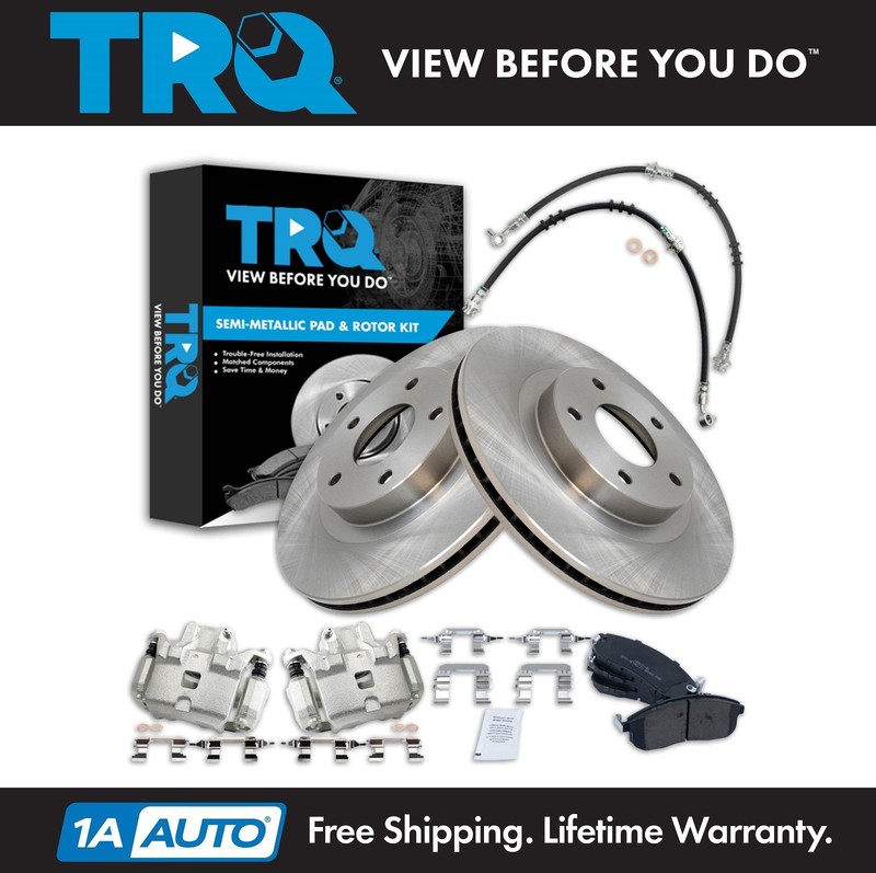 TRQ Front Brake Pad & Rotor Kit Semi-Metallic For 02-04 I35 02-03 Maxima