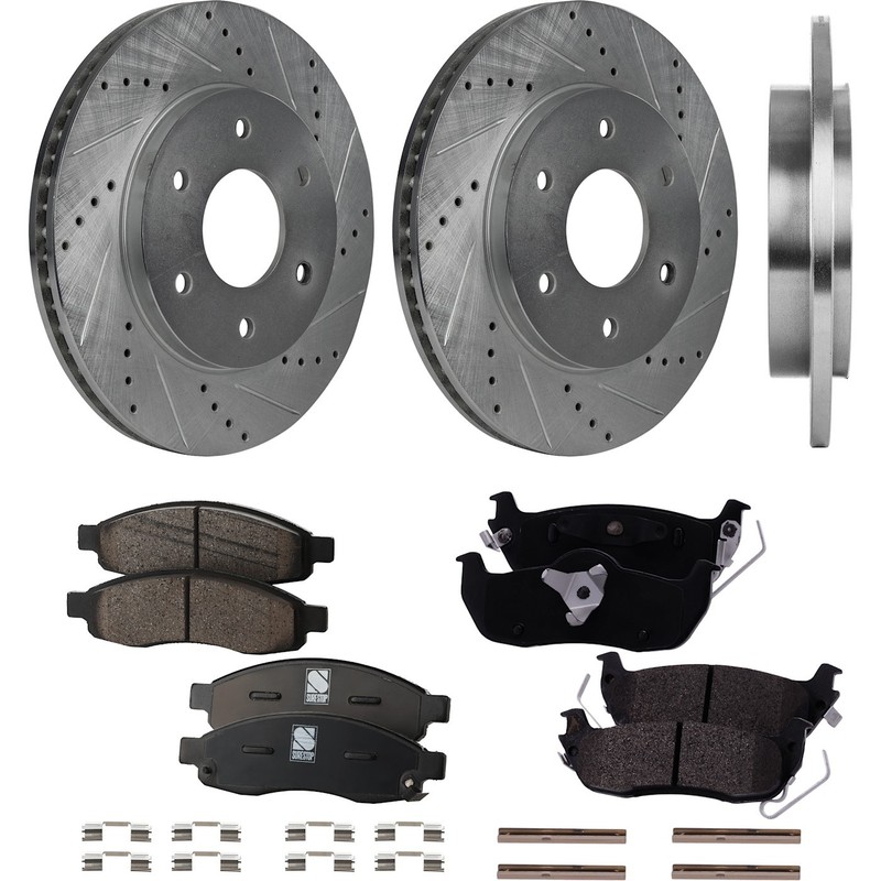 Front & Rear Brake Disc Rotors and Pads Kit for INFINITI QX56 Nissan Armada 2005