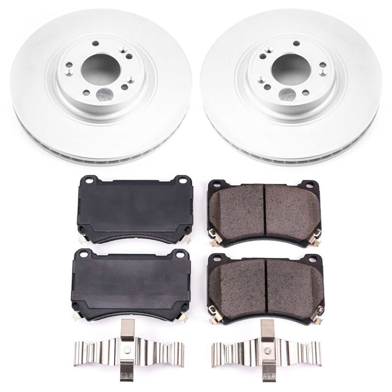 CRK5843 Powerstop 2-Wheel Set Brake Disc and Pad Kits Front for Hyundai Genesis gallery