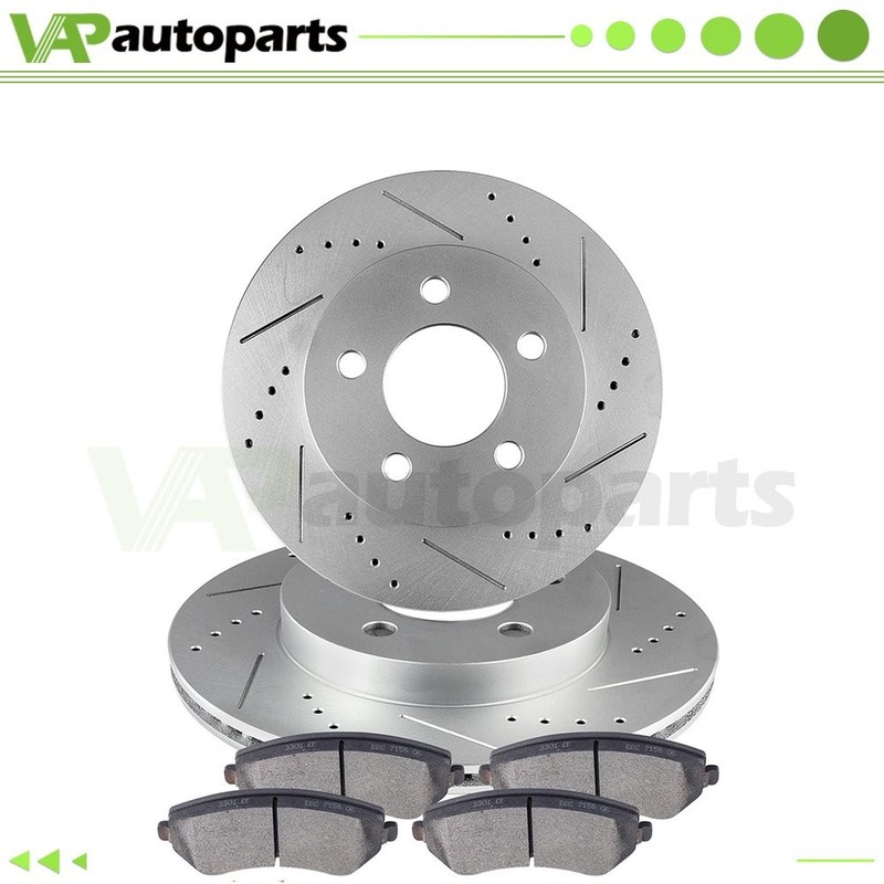 For 2002-2007 Jeep Liberty Front Drill Brake Rotors Disc & Ceramic Pads 288mm