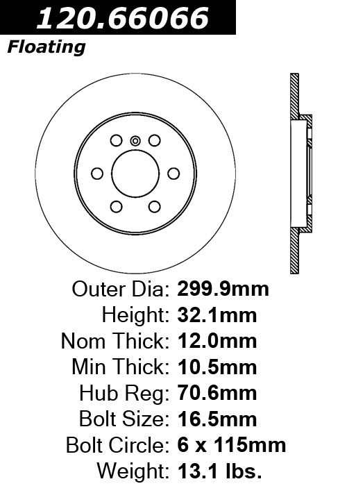 Centric Rear Disc Brake Rotor for Terraza, Uplander, Montana, Relay (120.66066) gallery