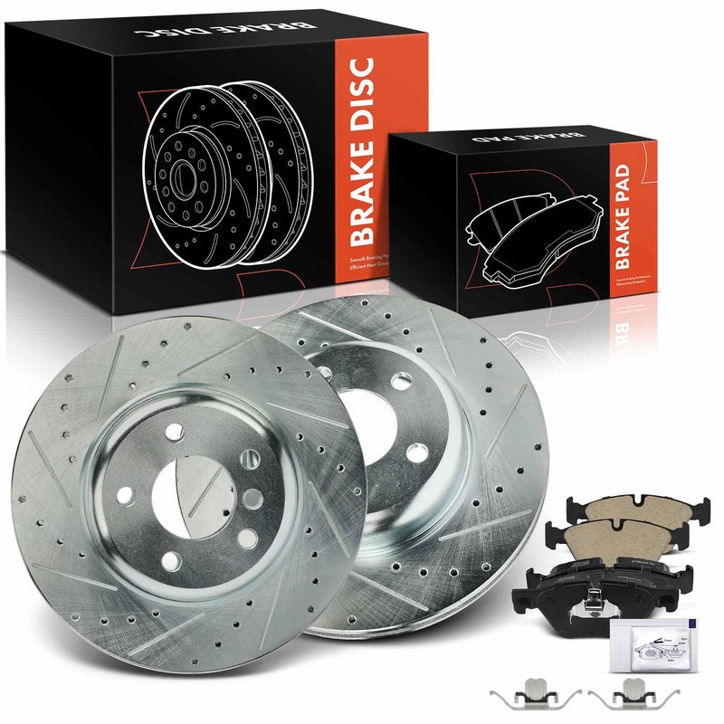 6x Front Drilled Brake Rotor & Ceramic Brake Pad for BMW F10 528i 528i xDrive