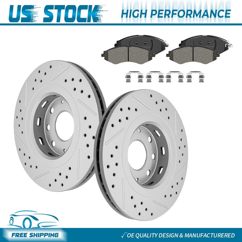 Front Drilled Brake Rotors+Ceramic Pads for 2007-2011 Chevy Aveo5 2009-2010 G3