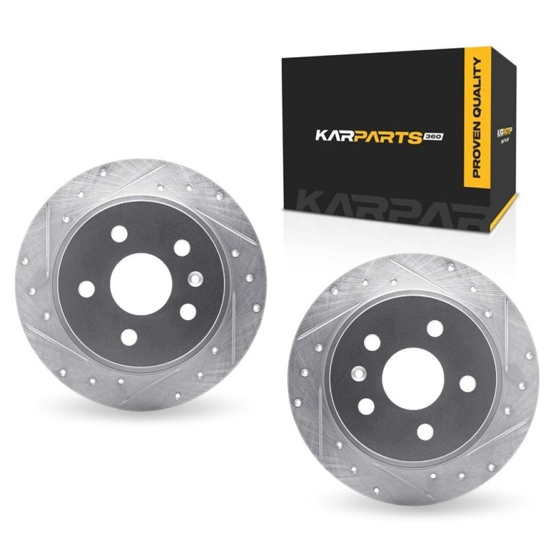For Chevy Malibu Limited 2016 Brake Rotors Rear | Silver | Drilled And Slotted
