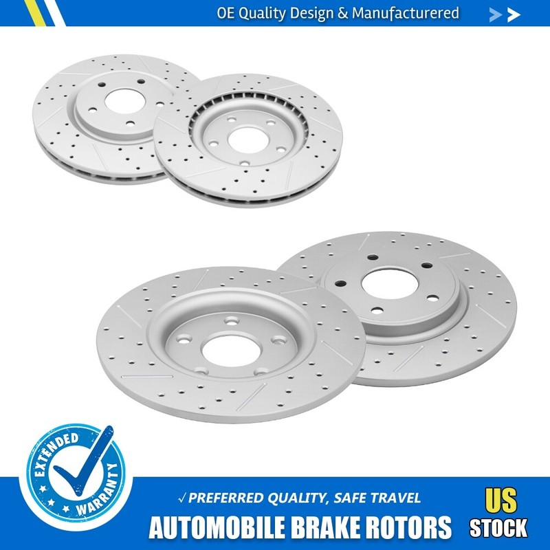 Front +Rear Disc Brake Rotors For Dodge Grand Caravan Journey Town & Country C/V