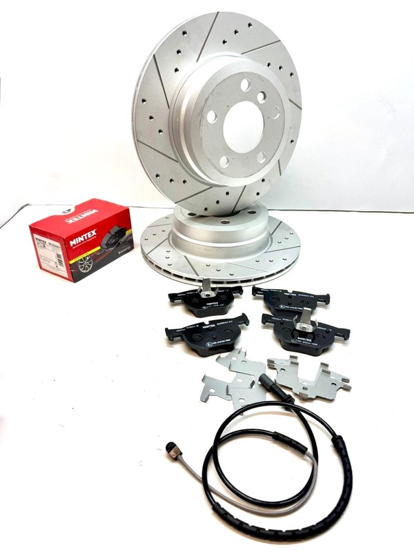 BMW X5 E70 3.0D BRAKE DISC CROSS DRILLED GROOVED FRONT REAR MINTEX PADS 332+320 gallery