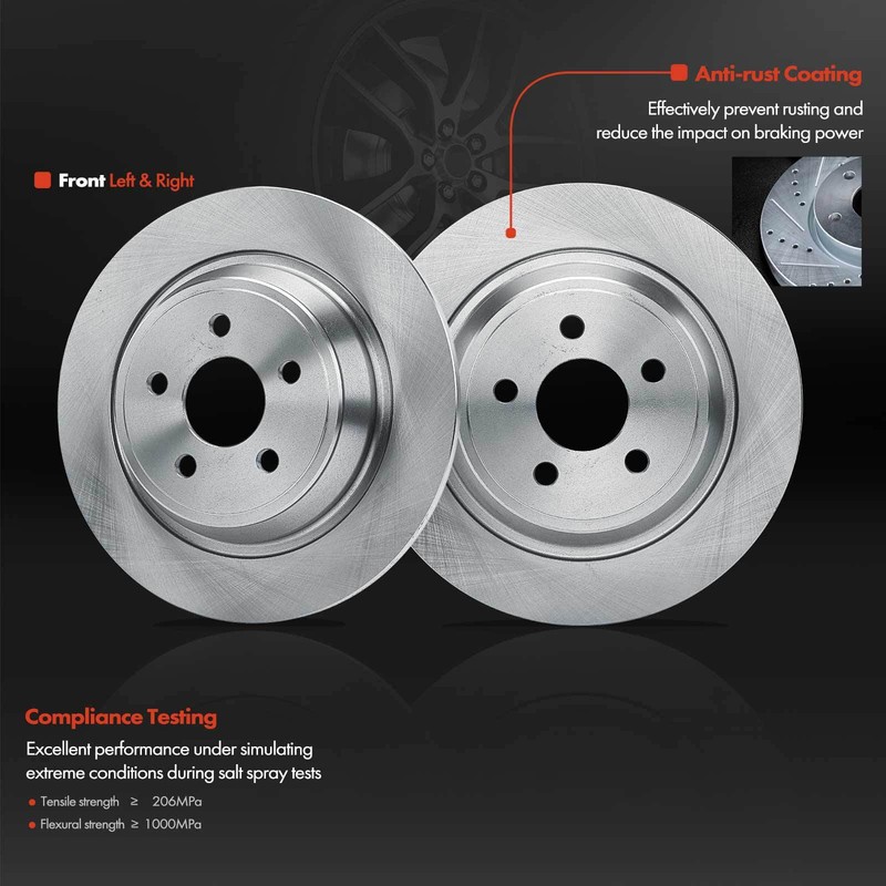 Rear Side Disc Brake Rotors + Brake Pads for Ford Edge Lincoln Continental MKX gallery